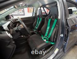2x Takata 4 Point Snap-On 3 w Camlock Racing Seat Belt Harness Green Expedite