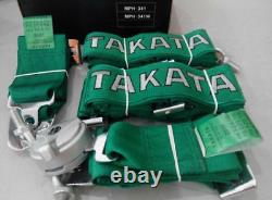 2x Takata 4 Point Snap-On 3 w Camlock Racing Seat Belt Harness Green Expedite