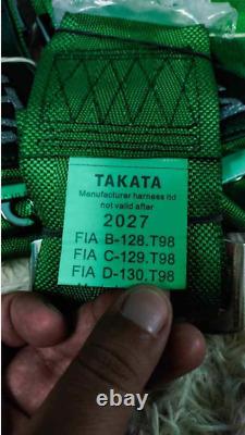 2x Takata 4 Point Snap-On 3 w Camlock Racing Seat Belt Harness Green Expedite