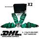 2x Takata 4 Point Snap-On 3 w Camlock Racing Seat Belt Harness Green Universal