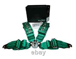2x Takata 4 Point Snap-On 3 w Camlock Racing Seat Belt Harness Green Universal
