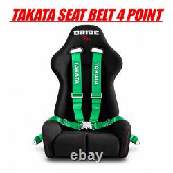 2x Takata 4 Point Snap-On 3 w Camlock Racing Seat Belt Harness Universal Green