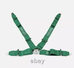 2x Takata 4 Point Snap-On 3 w Camlock Racing Seat Belt Harness Universal Green