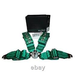 2x Takata 4 Point Snap-On 3 w Camlock Racing Seat Belt Harness Universal Green