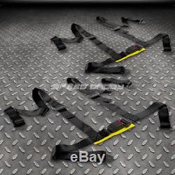 2x Type-r Gray Black Cloth Racing Seats+universal Slider+2x 4-point Harness Belt