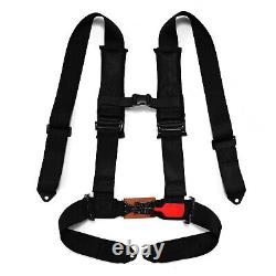 2x Universal 4-Point 3 Car Auto Safety Black Racing Sport Seat Belt Harness