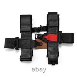 2x Universal 4-Point 3 Car Auto Safety Black Racing Sport Seat Belt Harness