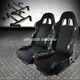 2x Woven Cloth Carbon Look Racing Seats+universal Slider+2x 4-point Harness Belt