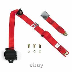 3Pt Red Retractable Seat Belt Airplane Buckle Each