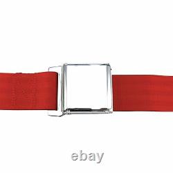 3Pt Red Retractable Seat Belt Airplane Buckle Each