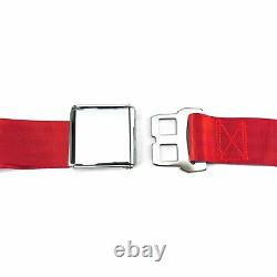 3Pt Red Retractable Seat Belt Airplane Buckle Each