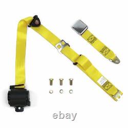 3Pt Yellow Retractable Seat Belt Airplane Buckle street aircraft safety harness