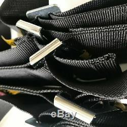 3W Black Sabelt 4 Point Camlock Quick Release Seat Belt Harness Universal