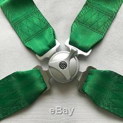 3 W Green 4 Point Camlock Quick Release Racing Car Seat Belt Harness Universal