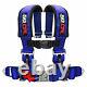 3 Wide Blue Racing H Strap Racing Harness Seat Belt 5 Point Performance Latch