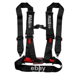 3inch 4 Point Sport Quick Release Safety Seat Belt Harness for Racing Car Black