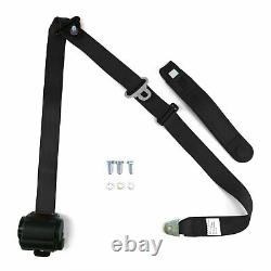 3pt Black Retractable Seat Belt Standard Buckle Each