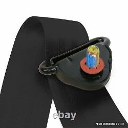 3pt Black Retractable Seatbelt With Mount Brackets Standard Buckle harness v8