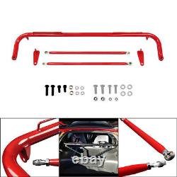 48 Harness Bar Kit Stainless Steel Racing Safety Seat Belt Roll Rod Bar Red
