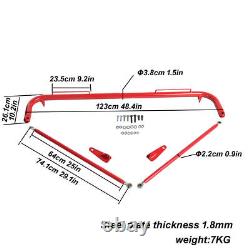 48 Harness Bar Kit Stainless Steel Racing Safety Seat Belt Roll Rod Bar Red