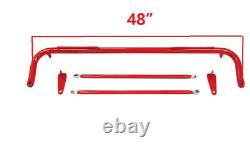 48 Harness Bar Kit Stainless Steel Racing Safety Seat Belt Roll Rod Bar Red
