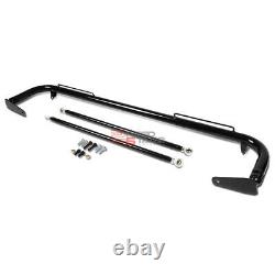 49black Racing Seat Belt Harness Tie Stabilize Bar Adjustable Support Rod+bolt