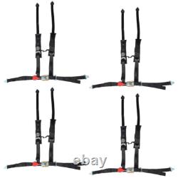 4 Pack For Polaris RZR XP S 4 1000 Seat Belt Harness 4 Point 2 Padded Black USA