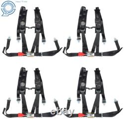 4 Pack Seat Belt Harness 4 Point 2 Padded Black For Polaris RZR XP S 4 1000