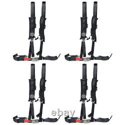 4 Pack Seat Belt Harness 4 Point 2 Padded Black For Polaris RZR XP S 4 1000