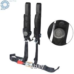 4 Pack Seat Belt Harness 4 Point 2 Padded Black For Polaris RZR XP S 4 1000