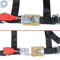 4 Pack Seat Belt Harness 4 Point 2 Padded Black For Polaris RZR XP S 4 1000
