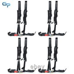 4 Pack Seat Belt Harness 4 Point 2 Padded Black For Polaris RZR XP S 4 1000 ATV