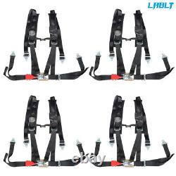 4 Pack Seat Belt Harness 4 Point 2 Padded Black For Polaris RZR XP S 4 1000 ATV