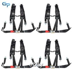 4 Pack Seat Belt Harness 4 Point 2 Padded Black For Polaris RZR XP S 4 1000 ATV