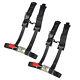 4 Point 2 Padded Black For Polaris RZR XP S 4 1000 PAIR Seat Belt Harness