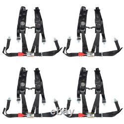 4 Point 2 Padded Black For Polaris RZR XP S 4 1000 Seat Belt Harness 4 Pack