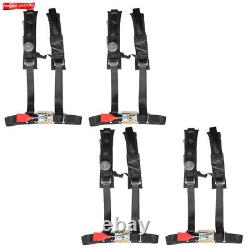4 Point 2 Padded Black For Polaris RZR XP S 4 1000 Seat Belt Harness 4 Pack