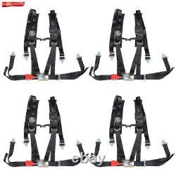 4 Point 2 Padded Black For Polaris RZR XP S 4 1000 Seat Belt Harness 4 Pack