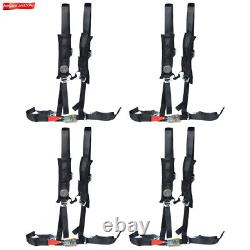 4 Point 2 Padded Black For Polaris RZR XP S 4 1000 Seat Belt Harness 4 Pack