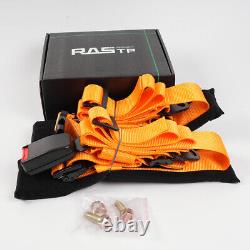 4 Point 2 Safety Racing Harness Seat Belt Orange For UTV ATV Sand Rail RZR X3