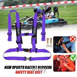 4 Point 2 Safety Racing Harness Seat Belt Purple For UTV ATV Sand Rail RZR X3