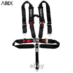 4 Point Camlock Quick Release Seat Belt Harness 3 Wide Black Universal