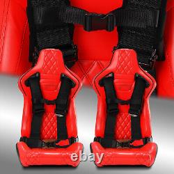 4-Point Car Auto Black Racing Sport Seat Belt Safety Harness Strap Universal