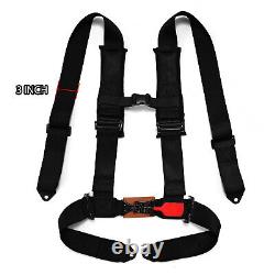 4-Point Car Auto Black Racing Sport Seat Belt Safety Harness Strap Universal