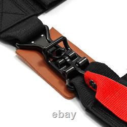 4-Point Car Auto Black Racing Sport Seat Belt Safety Harness Strap Universal