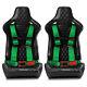 4-Point Car Auto Green Racing Sport Seat Belt Safety Harness Strap Universal
