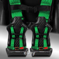 4-Point Car Auto Green Racing Sport Seat Belt Safety Harness Strap Universal