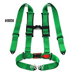 4-Point Car Auto Green Racing Sport Seat Belt Safety Harness Strap Universal