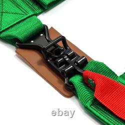 4-Point Car Auto Green Racing Sport Seat Belt Safety Harness Strap Universal