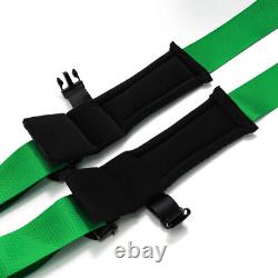 4-Point Car Auto Green Racing Sport Seat Belt Safety Harness Strap Universal